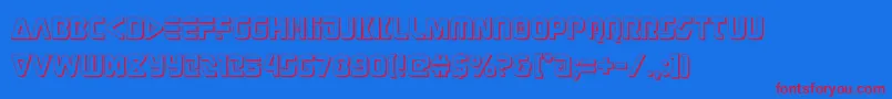 judgev23d Font – Red Fonts on Blue Background