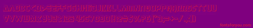 judgev23d-Schriftart – Rote Schriften auf violettem Hintergrund