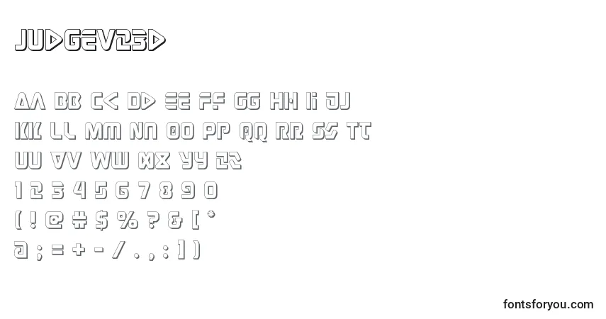 Schriftart Judgev23d (131126) – Alphabet, Zahlen, spezielle Symbole