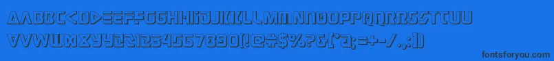 judgev23d Font – Black Fonts on Blue Background