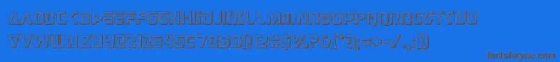 judgev23d Font – Brown Fonts on Blue Background