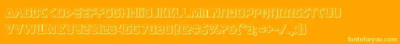 judgev23d-Schriftart – Gelbe Schriften auf orangefarbenem Hintergrund