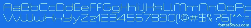 ASpaceThinDemo Font – Green Fonts on Blue Background