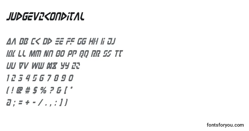 Шрифт Judgev2condital (131131) – алфавит, цифры, специальные символы