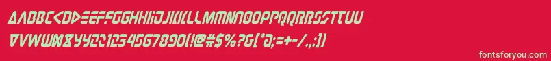 フォントjudgev2condital – 赤い背景に緑の文字