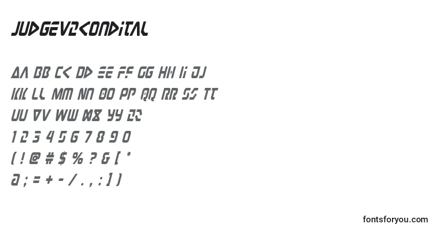 A fonte Judgev2condital (131132) – alfabeto, números, caracteres especiais