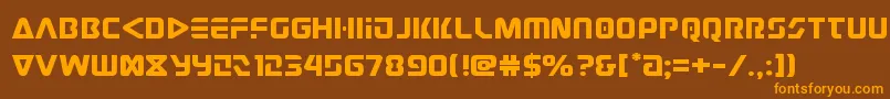 judgev2expand-Schriftart – Orangefarbene Schriften auf braunem Hintergrund