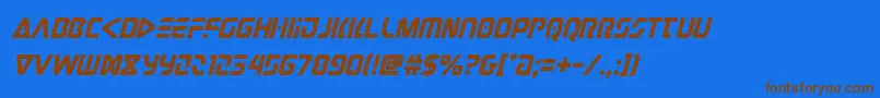 judgev2ital Font – Brown Fonts on Blue Background