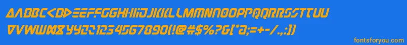 judgev2ital Font – Orange Fonts on Blue Background