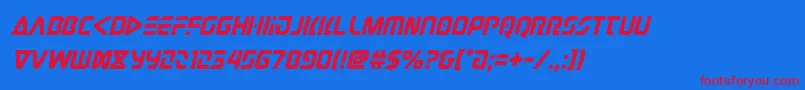 judgev2ital Font – Red Fonts on Blue Background