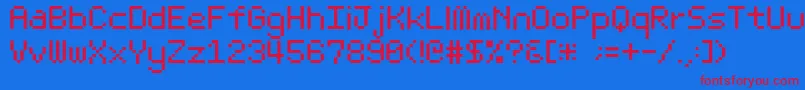 Bitlight10srb Font – Red Fonts on Blue Background