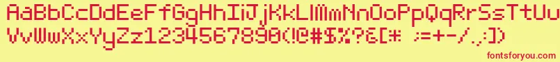 Czcionka Bitlight10srb – czerwone czcionki na żółtym tle