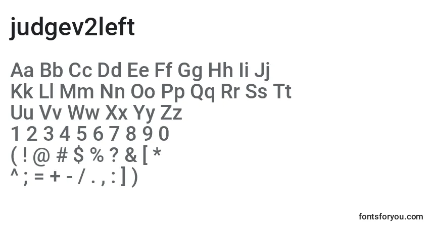 Czcionka Judgev2left (131140) – alfabet, cyfry, specjalne znaki