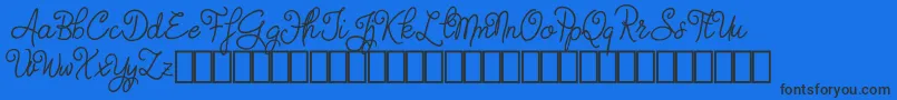 Шрифт Judyth Demo – чёрные шрифты на синем фоне