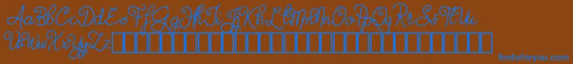 Judyth Demo Font – Blue Fonts on Brown Background