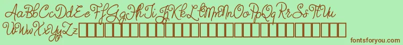 Judyth Demo-Schriftart – Braune Schriften auf grünem Hintergrund