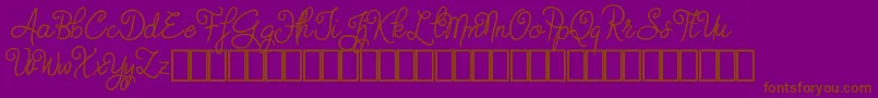 Judyth Demo-Schriftart – Braune Schriften auf violettem Hintergrund