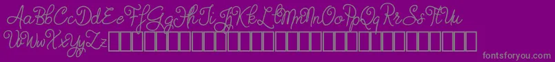 フォントJudyth Demo – 紫の背景に灰色の文字