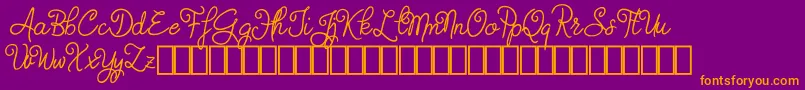 Judyth Demo-Schriftart – Orangefarbene Schriften auf violettem Hintergrund