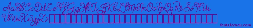 Judyth Demo-Schriftart – Violette Schriften auf blauem Hintergrund