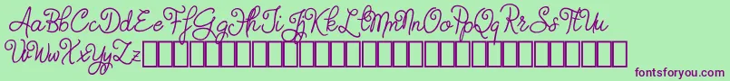 fuente Judyth Demo – Fuentes Moradas Sobre Fondo Verde