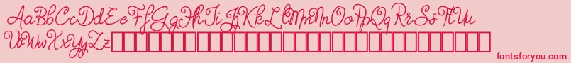 Judyth Demo-Schriftart – Rote Schriften auf rosa Hintergrund