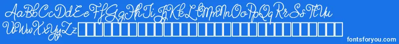 フォントJudyth Demo – 青い背景に白い文字