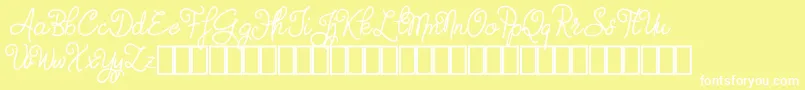 Judyth Demo-Schriftart – Weiße Schriften auf gelbem Hintergrund