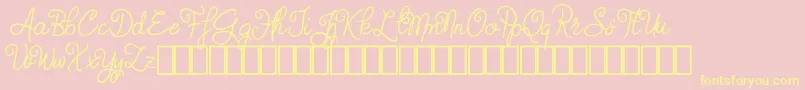 Judyth Demo Font – Yellow Fonts on Pink Background