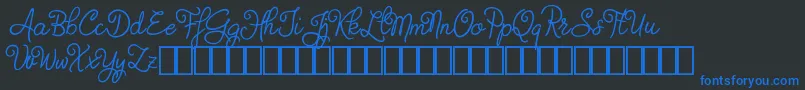 Judyth Demo Font – Blue Fonts on Black Background