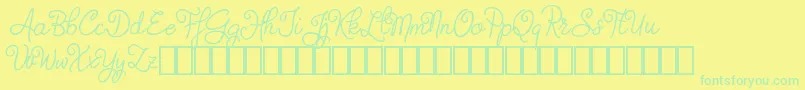 Judyth Demo Font – Green Fonts on Yellow Background