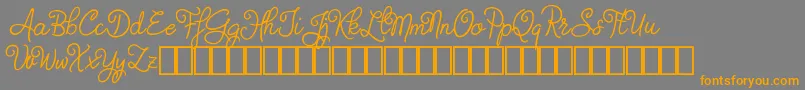 フォントJudyth Demo – オレンジの文字は灰色の背景にあります。