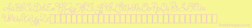 Judyth Demo Font – Pink Fonts on Yellow Background