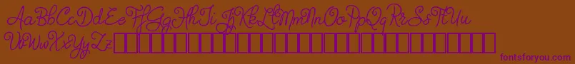 Judyth Demo Font – Purple Fonts on Brown Background