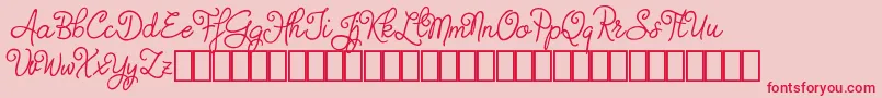 Judyth Demo-Schriftart – Rote Schriften auf rosa Hintergrund