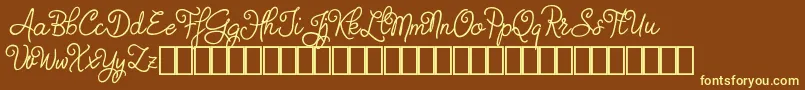 Judyth Demo Font – Yellow Fonts on Brown Background
