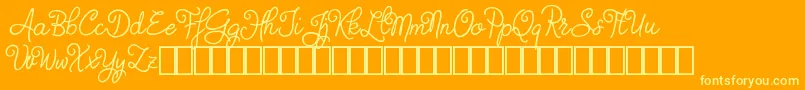 Judyth Demo Font – Yellow Fonts on Orange Background