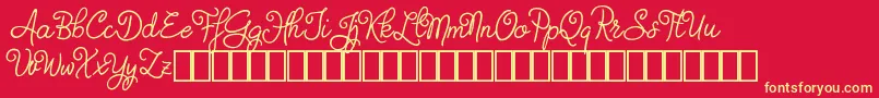 fuente Judyth Demo – Fuentes Amarillas Sobre Fondo Rojo