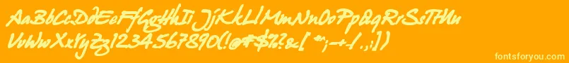フォントJuergen Bold Kursiv – オレンジの背景に黄色の文字