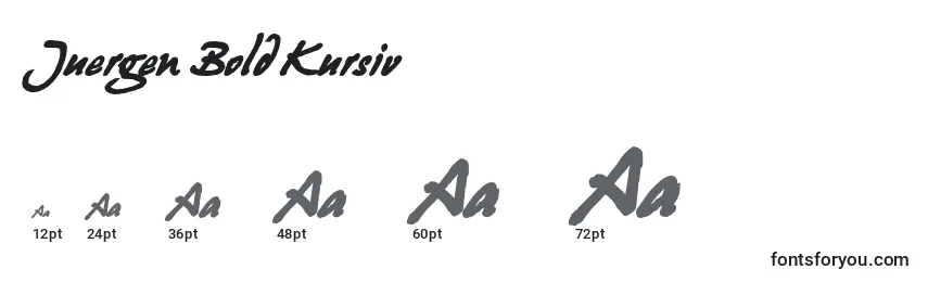 Размеры шрифта Juergen Bold Kursiv