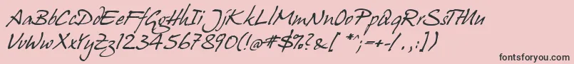 Fonte Juergen Italic – fontes pretas em um fundo rosa