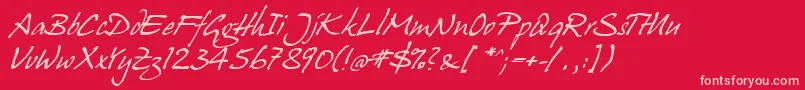 Juergen Italic Font – Pink Fonts on Red Background
