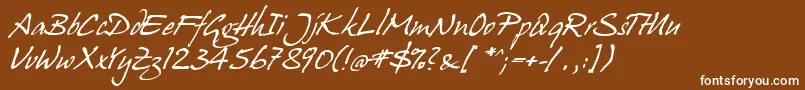 fuente Juergen Italic – Fuentes Blancas Sobre Fondo Marrón