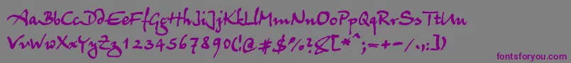 Шрифт Juergen – фиолетовые шрифты на сером фоне