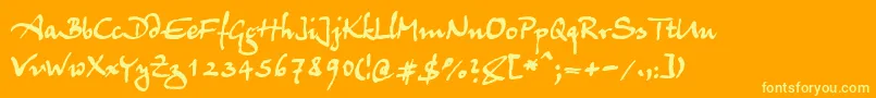Czcionka Juergen – żółte czcionki na pomarańczowym tle