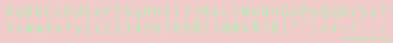 Bptypewrite-Schriftart – Grüne Schriften auf rosa Hintergrund