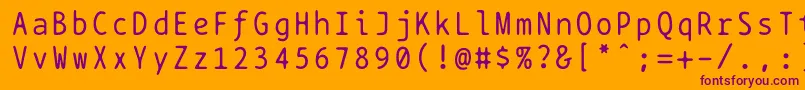 フォントBptypewrite – オレンジの背景に紫のフォント