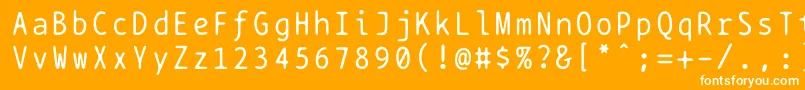 Fonte Bptypewrite – fontes brancas em um fundo laranja