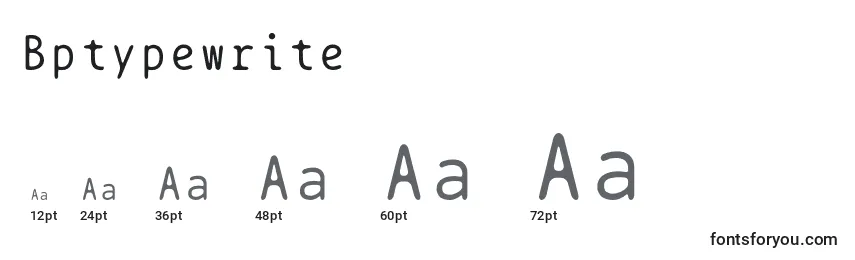 Größen der Schriftart Bptypewrite