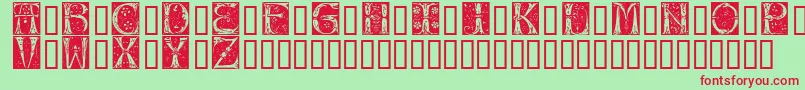 Jugend Font – Red Fonts on Green Background